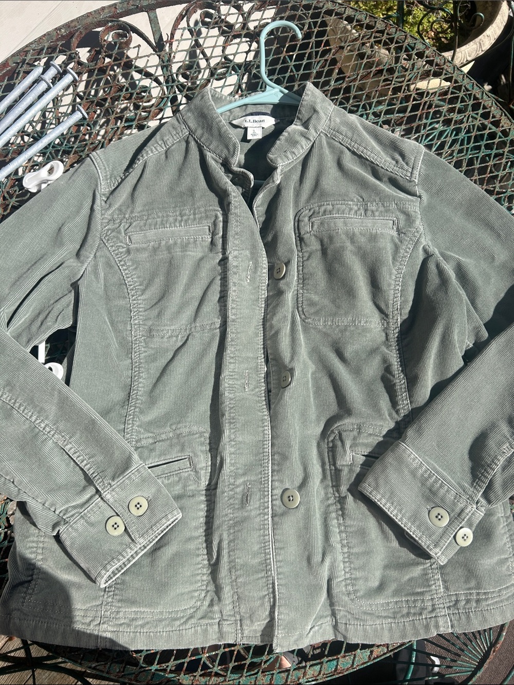 L.L. Bean Women's Olive Utility Jacket with Button Front